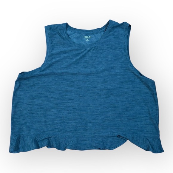 Old Navy Active Blue Ruffled Hem Crew Neck Sleeveless Top XXL - Picture 1 of 3